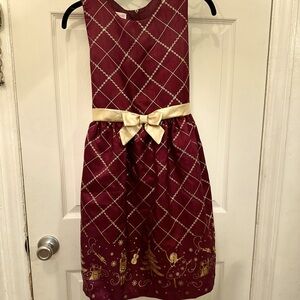 Girls size 16 Nutcracker Dress - Maroon and Gold with bow